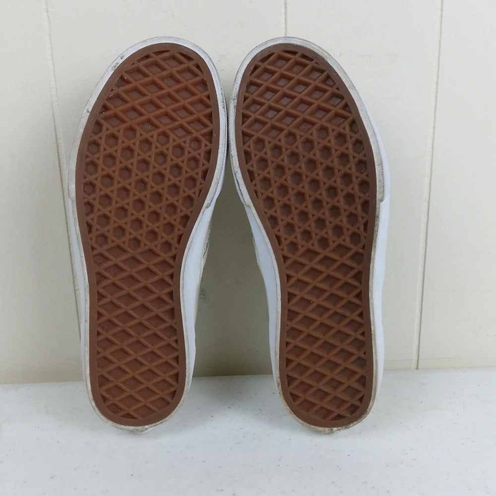 Vans Kids Off The Wall Slip On Sneakers Size 2.5 Glitter Sequin Cream Shoes